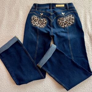 Apple Bottoms x Latto NWT Cheetah Apple Pocket Low Rise Jeans Size 6